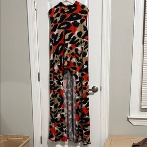 Ashley Stewart Orange and Black Leopard Print Tunic